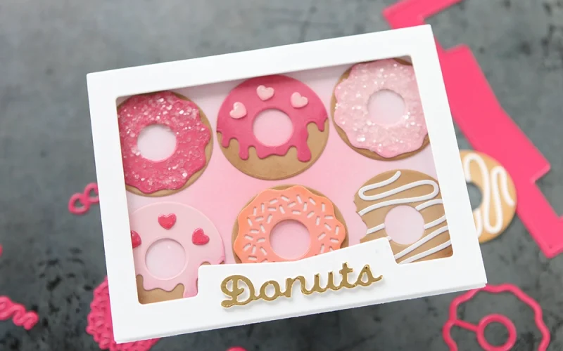 Make this charming box of donuts in a handmade card - CZ Design