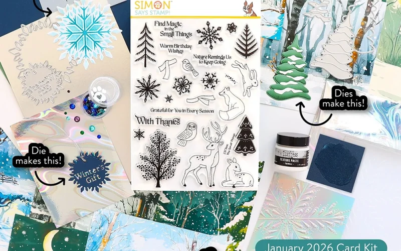 Unboxing the January 2026 Card Kit from Simon Says Stamp (and making stuff!) - CZ Design